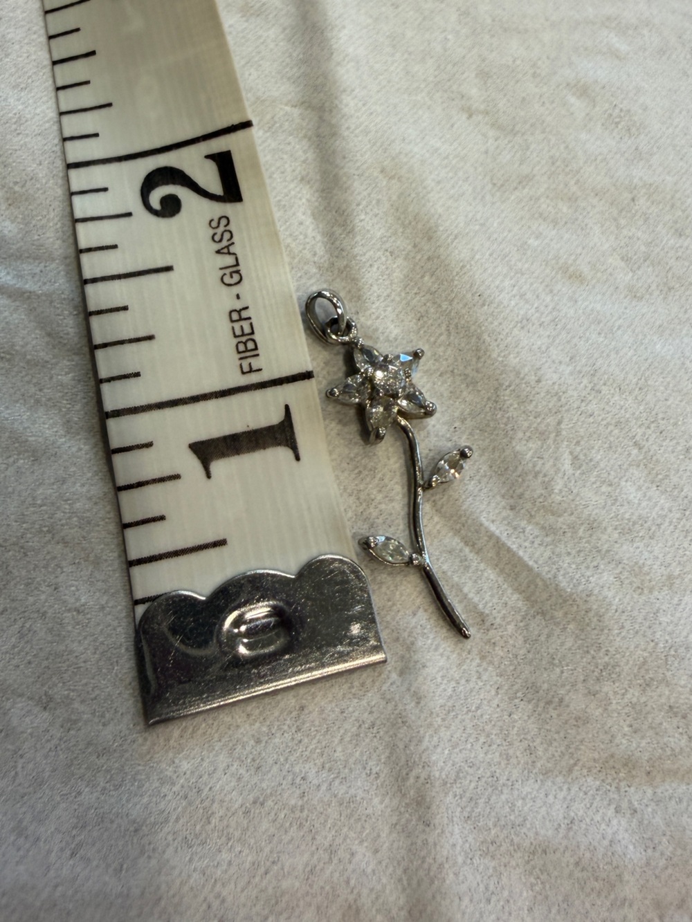 Silver Floral Pendant Necklace Charm